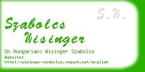 szabolcs wisinger business card